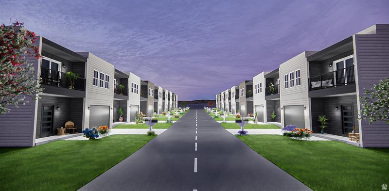 Modern multi-level townhomes featuring clean lines and a contemporary aesthetic