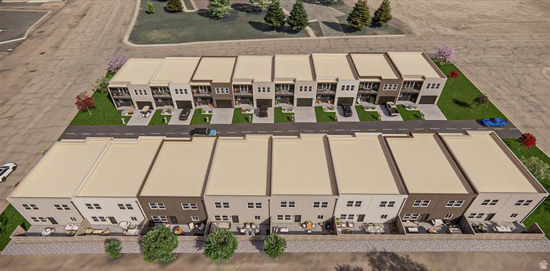 New construction townhome community featuring contemporary architectural styles