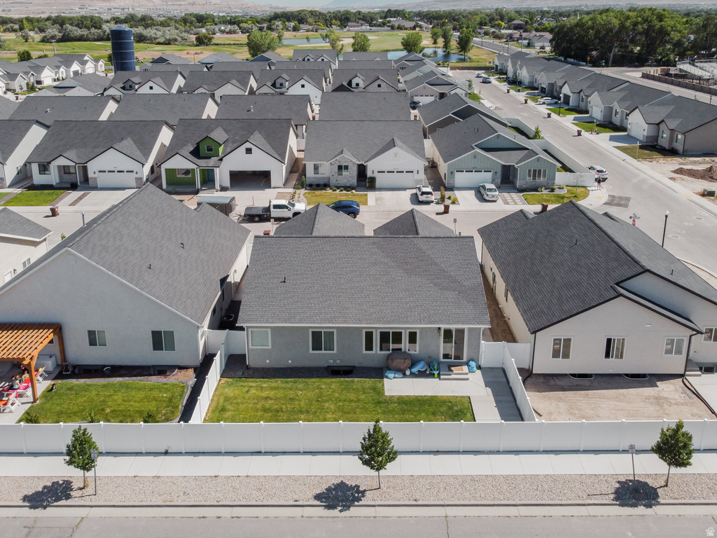 Aerial perspective of a contemporary residential community