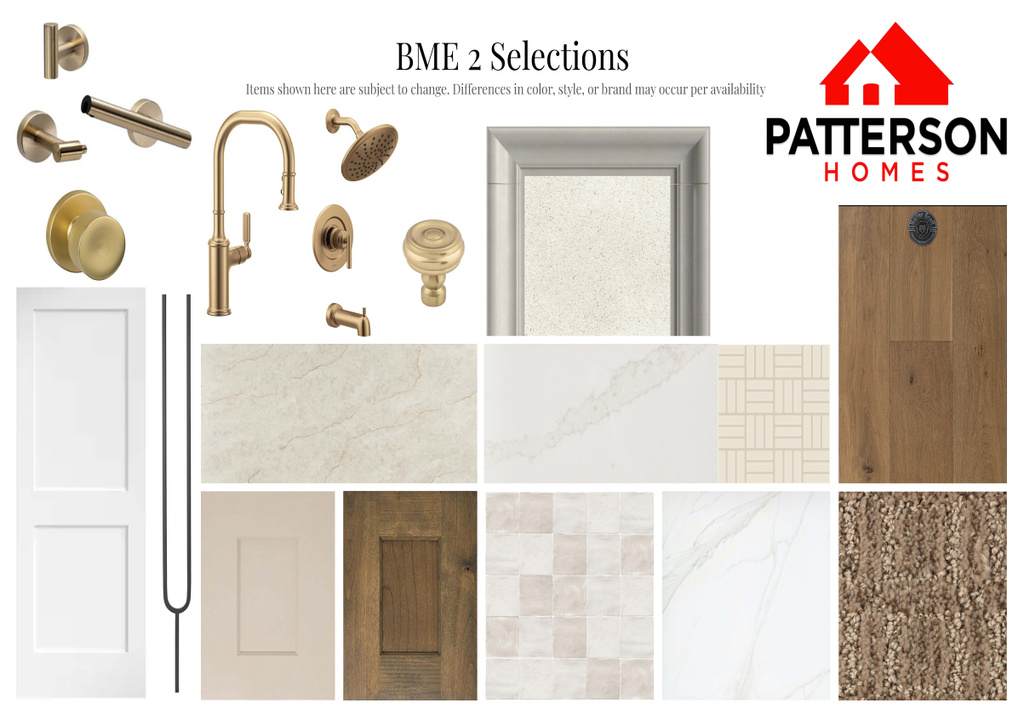 Property Finishes and Fixtures Selection. Detailing potential material and hardware options for the property