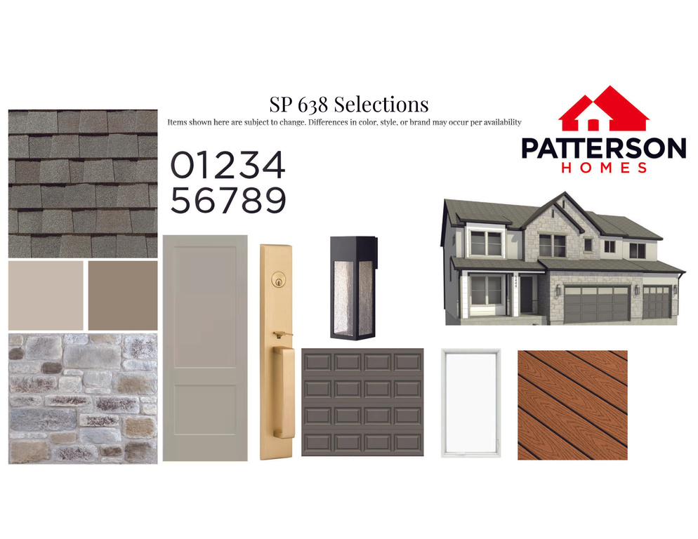 Design Selections. Outlining exterior material and color choices for the property