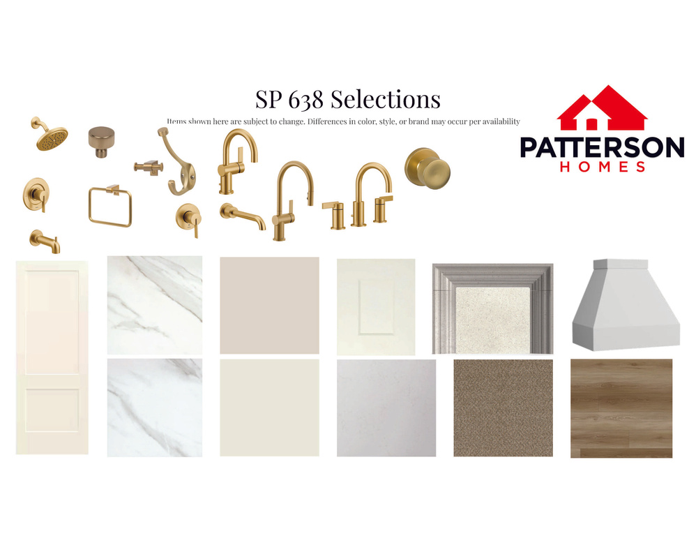 Selections Document. Displaying various material and fixture options for the property