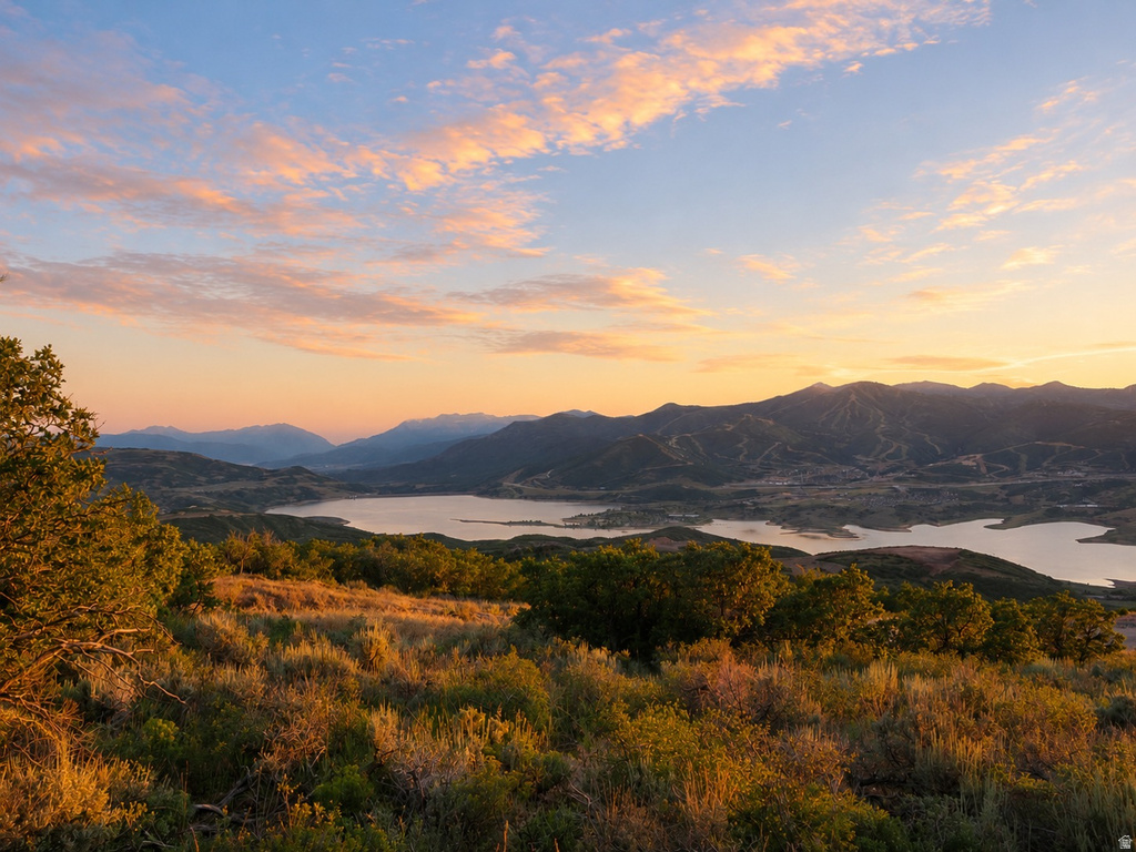 Expansive mountain and lake scenery