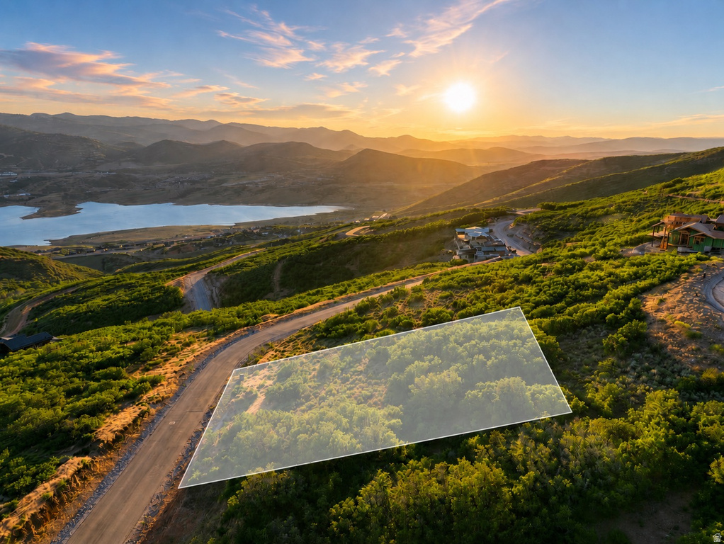 Expansive mountain-side lot featuring abundant natural vegetation and a paved road frontage