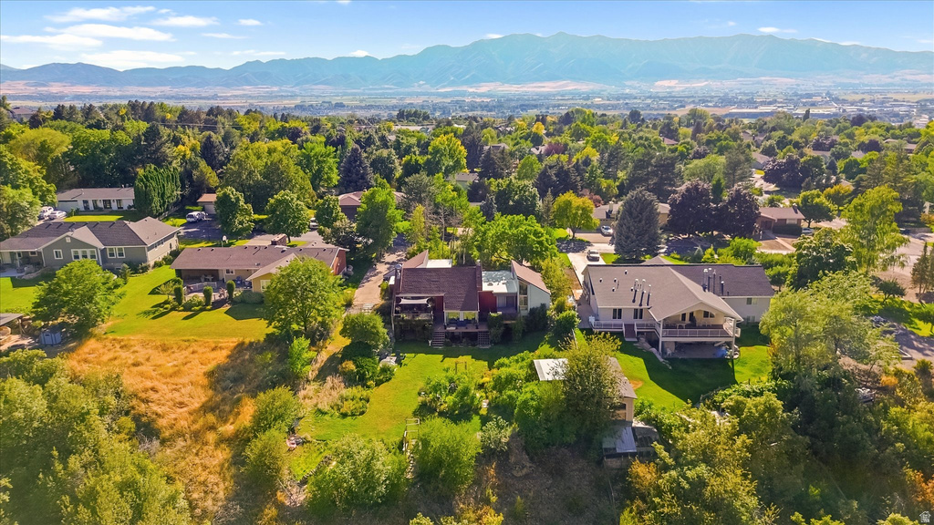 Expansive residential area with a prominent mountain backdrop