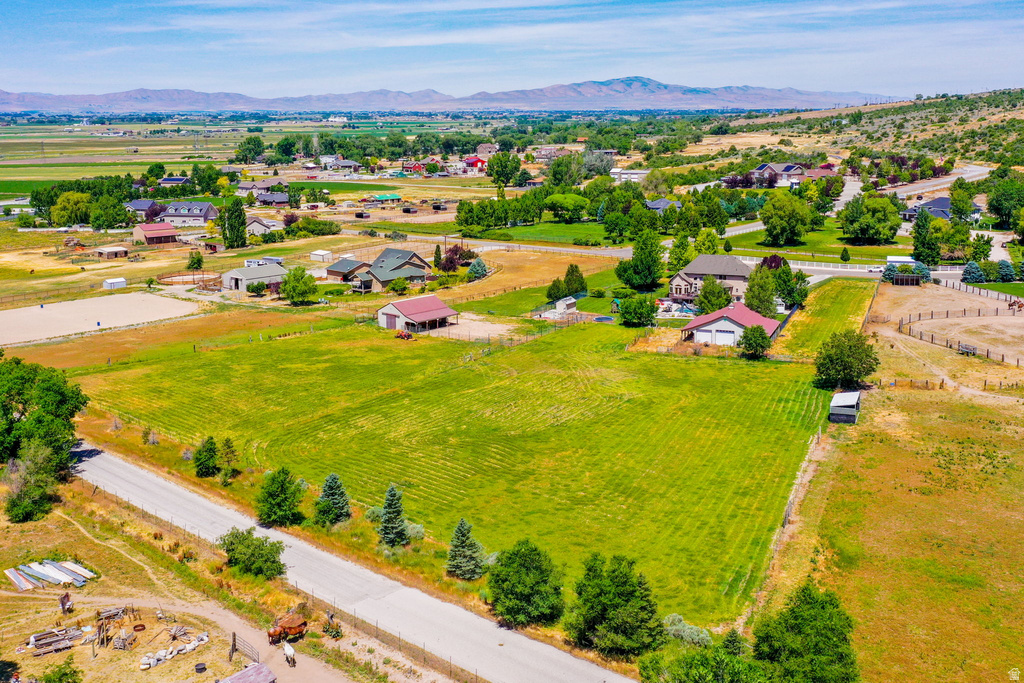 Expansive green acreage with distant mountain ranges