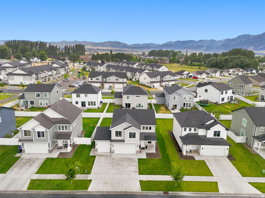 Contemporary residential neighborhood featuring well-maintained properties with manicured lawns and concrete driveways