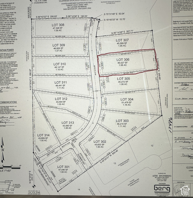 Subdivision Plat Map. Delineating lot boundaries and dimensions within the property