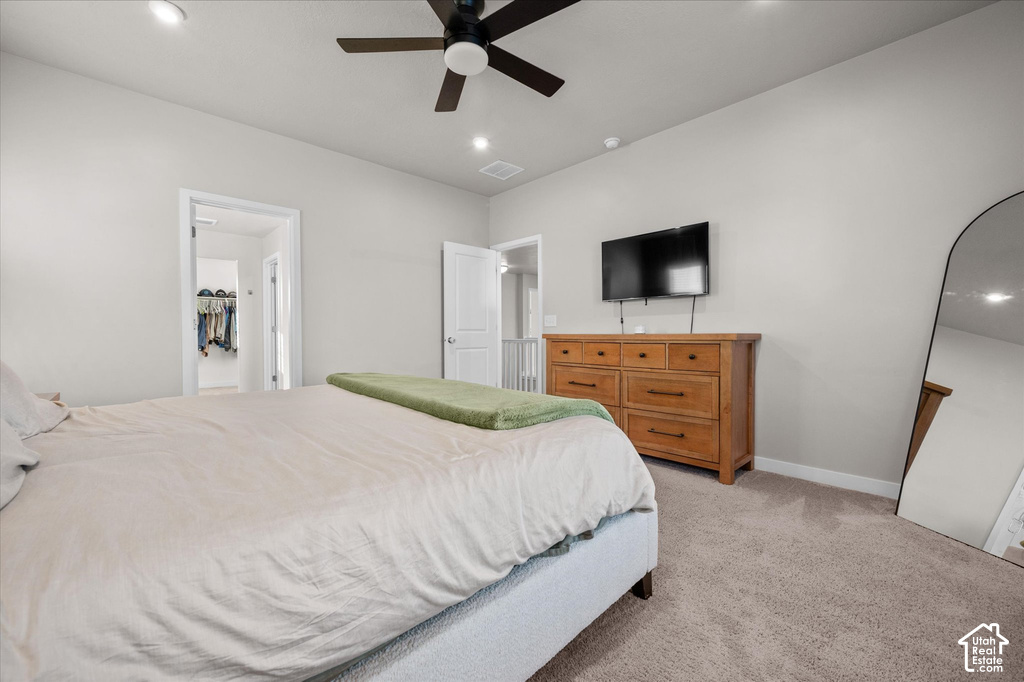 Carpeted flooring paired with neutral wall tones