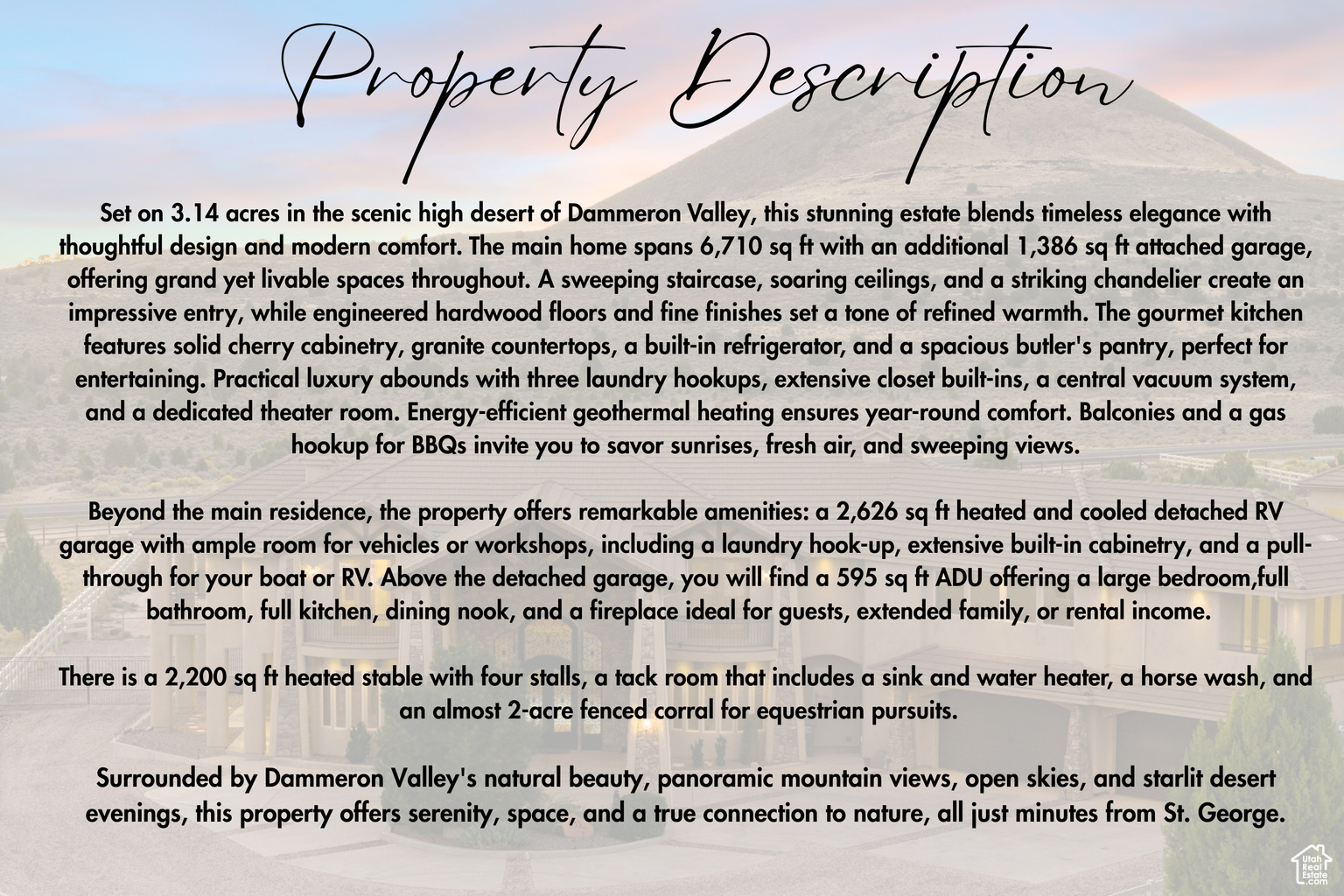 533 W CANYON TRL, Dammeron  Valley, UT, 84783