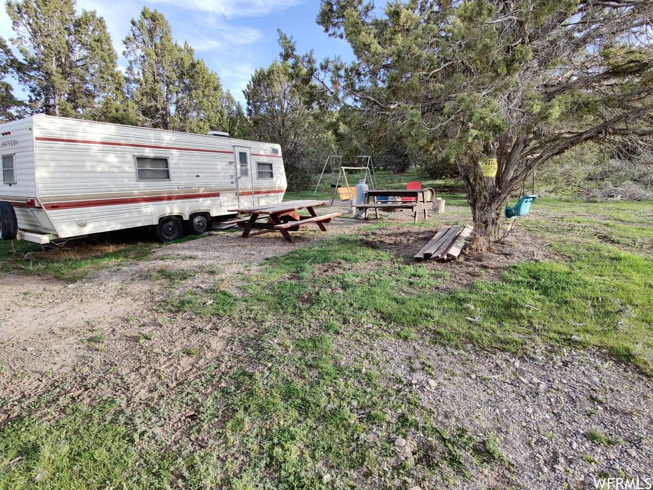 Camping area with multiple campsites on west parcel