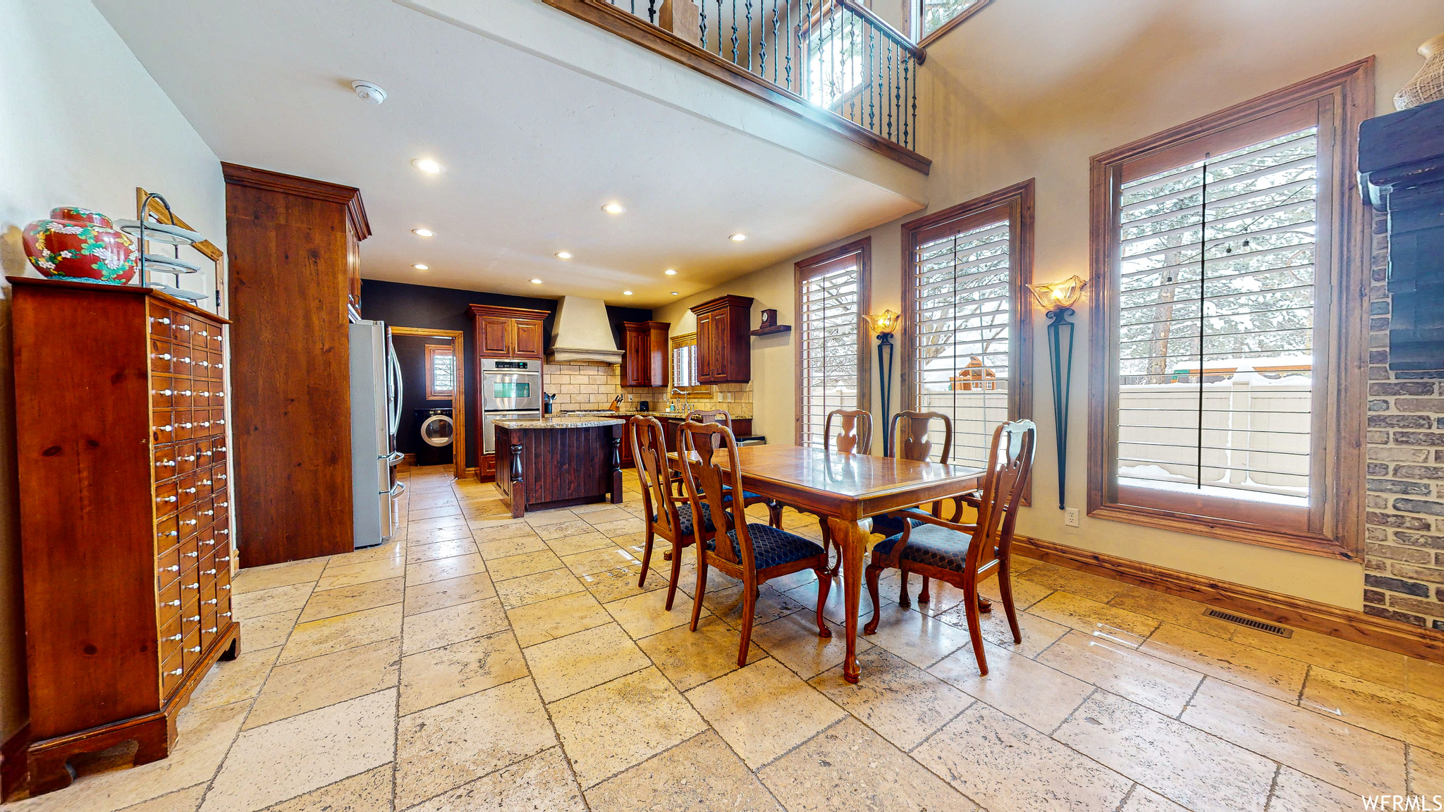 Great open floor plan for dining, kitchen, and family areas.