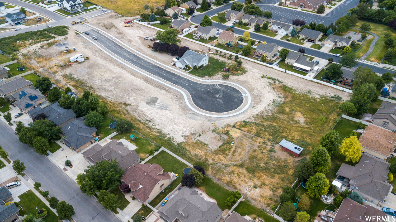 aerial view. Only 1 lot left. They are all 1/2 acre with utilities stubbed to each property line. This lot is the southern corner of the cul de sac