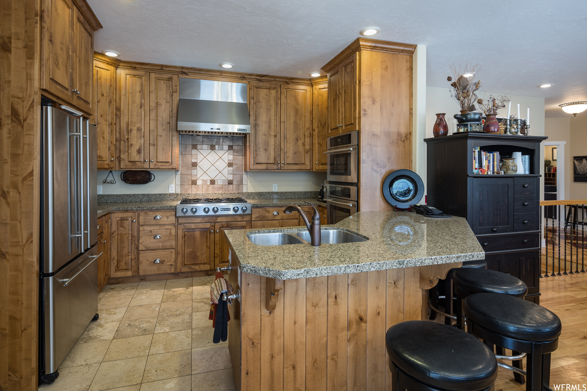 Custom Built Hickory Cabinets, French Door Spacious Fridge