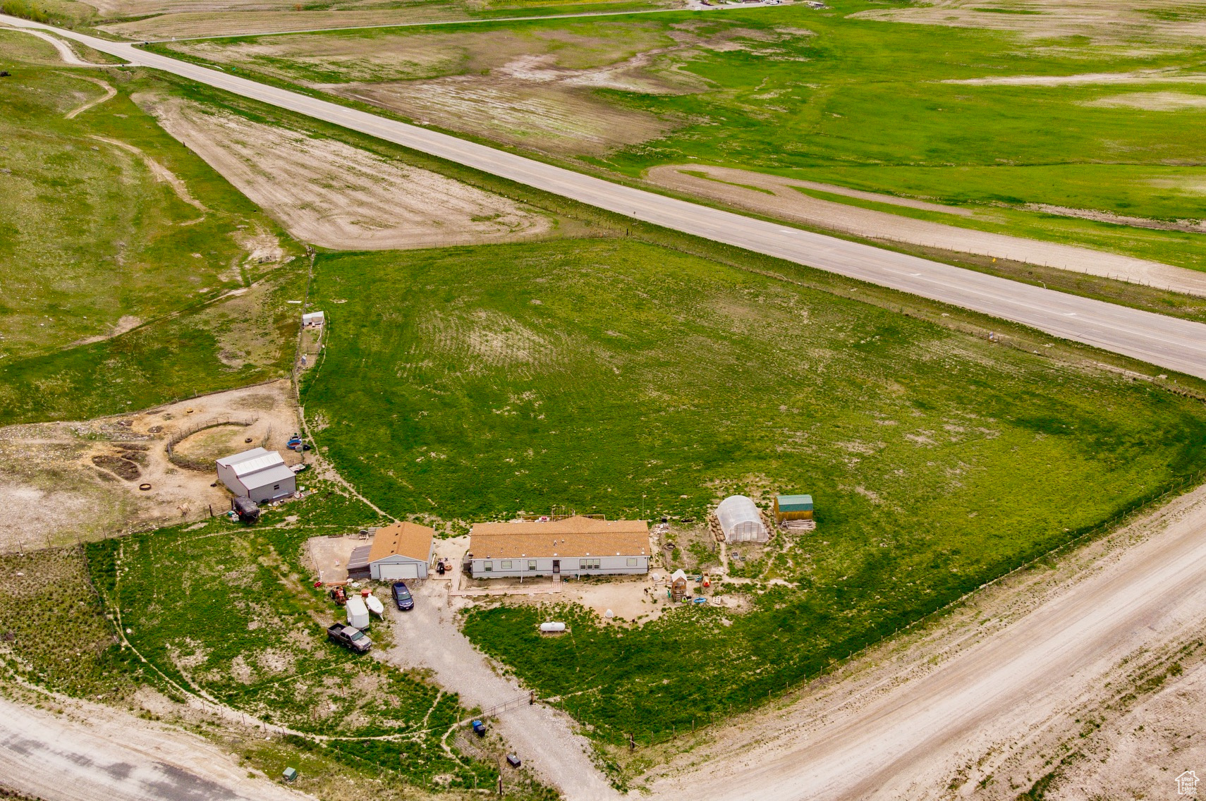 Aerial view featuring a rural view