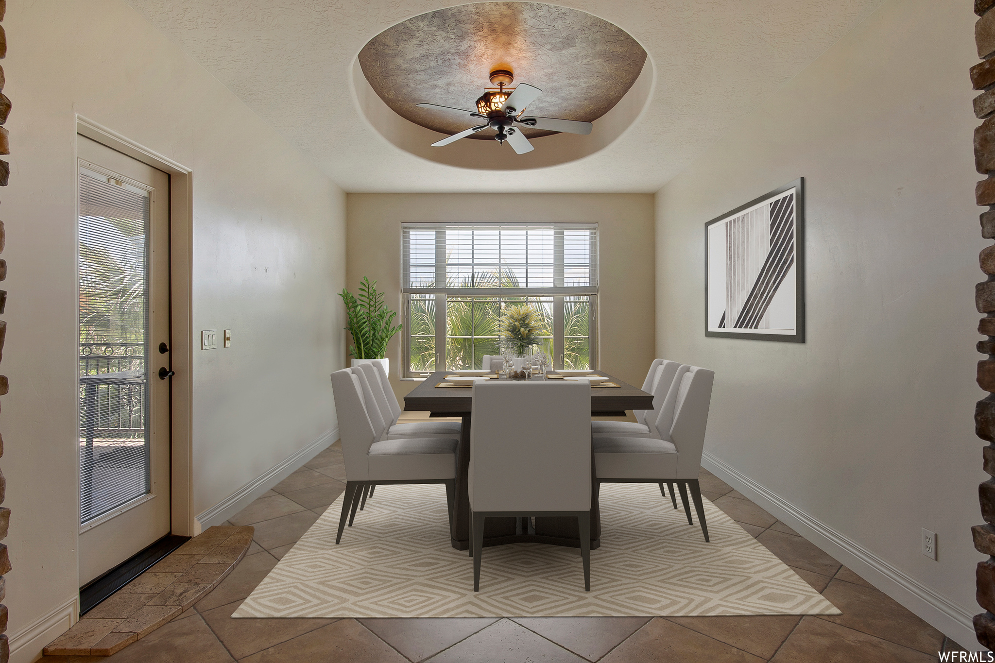Semi-formal dining area, virtually staged.