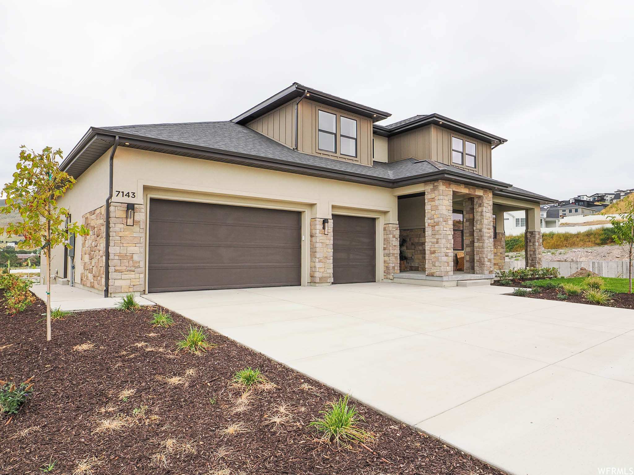 View of prairie-style home