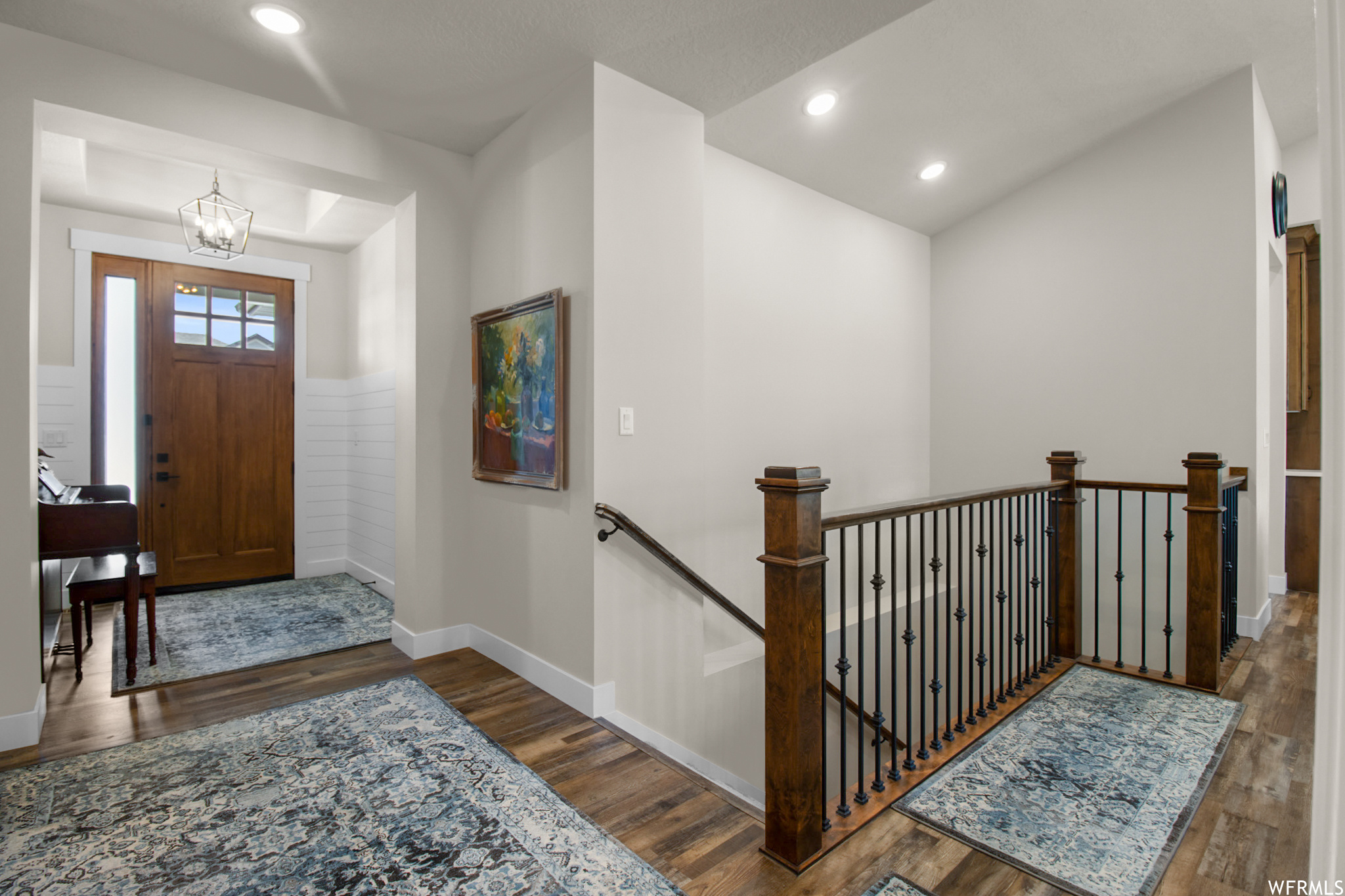 View of hardwood floored entryway