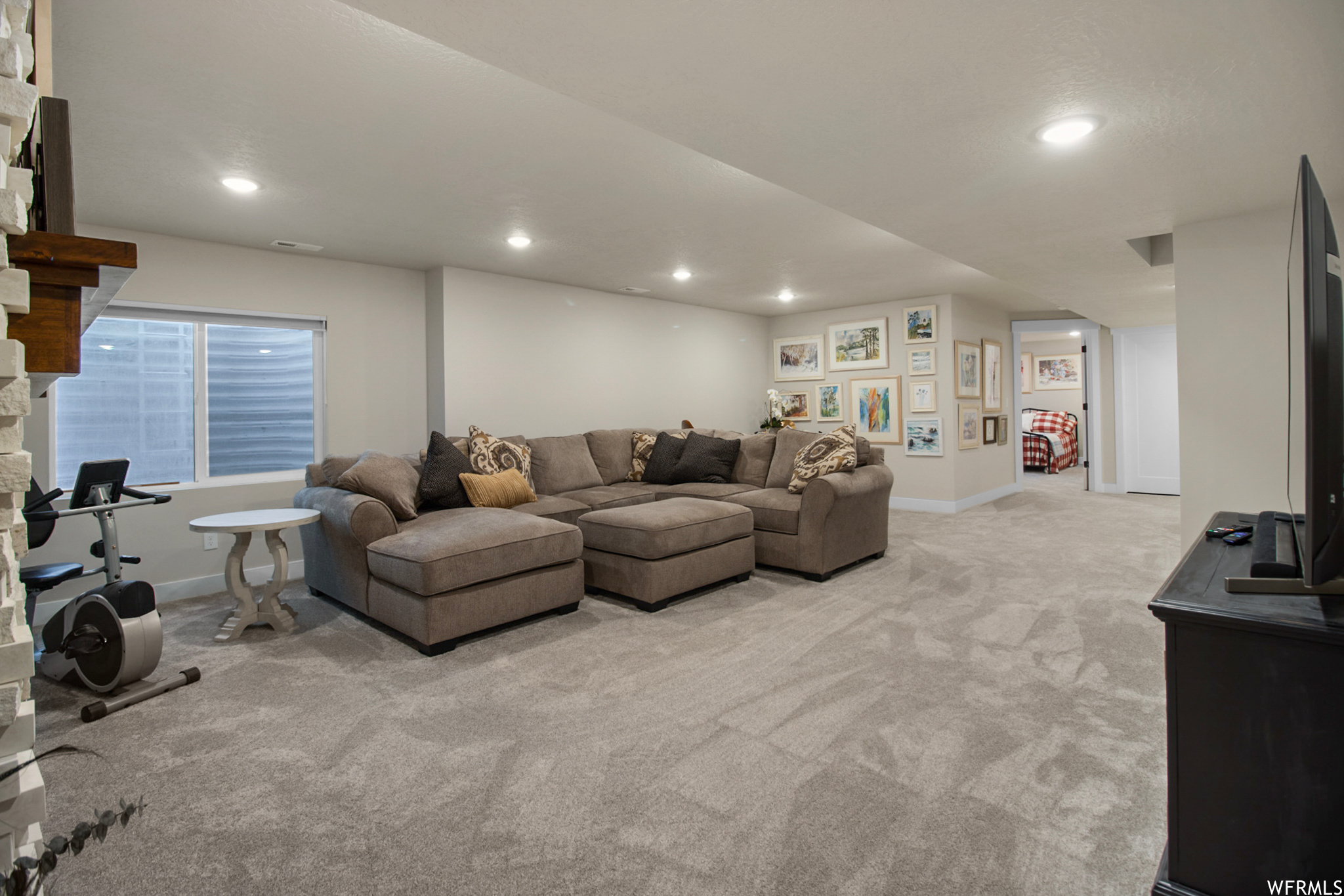 View of carpeted living room