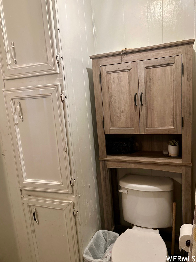 View of bathroom storage/cabinets