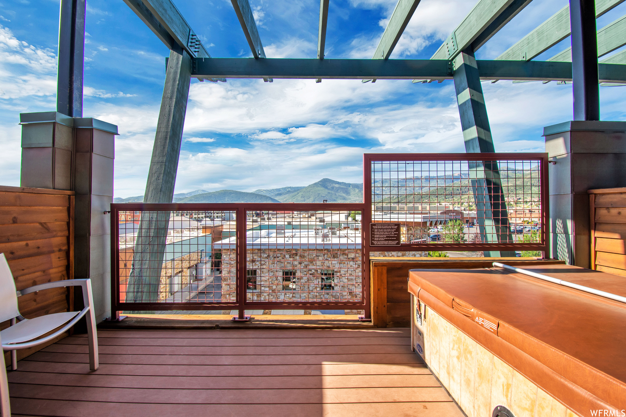 Deck with a mountain view