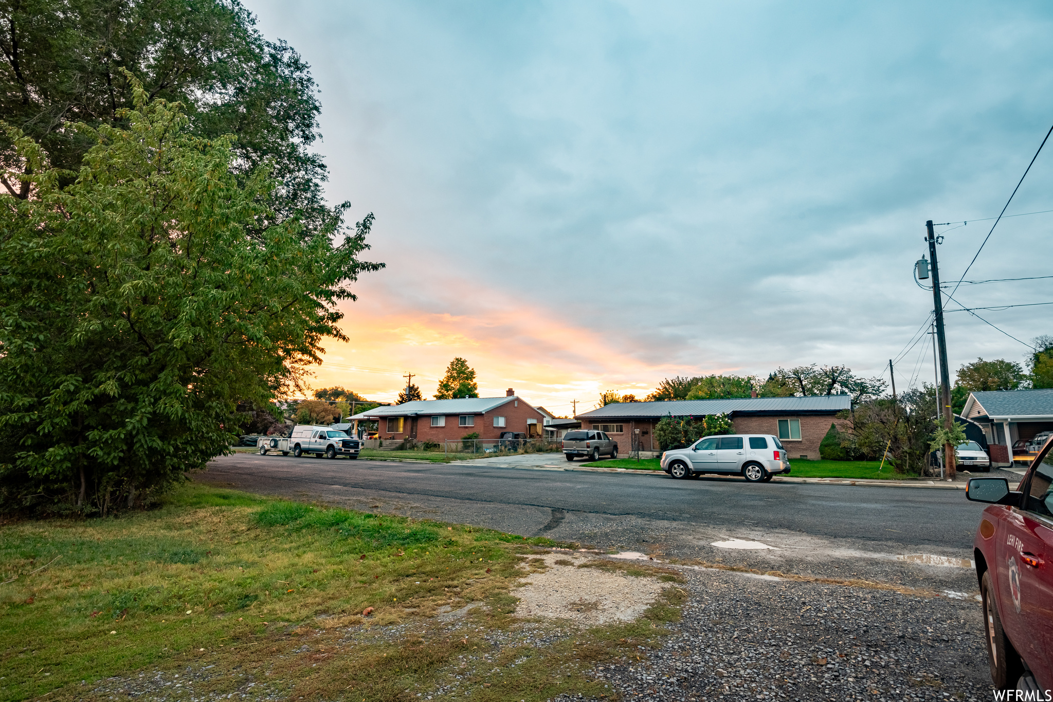 view from the lot looking onto the street