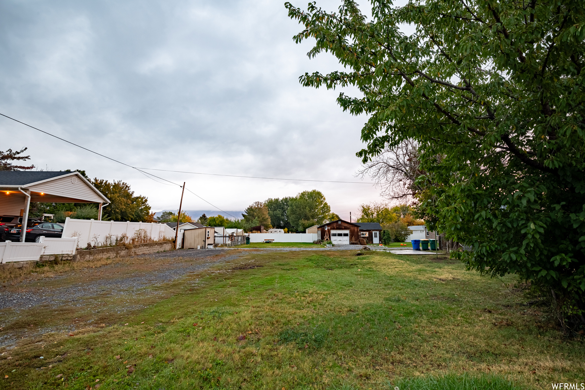 View from the south end of the front of the lot