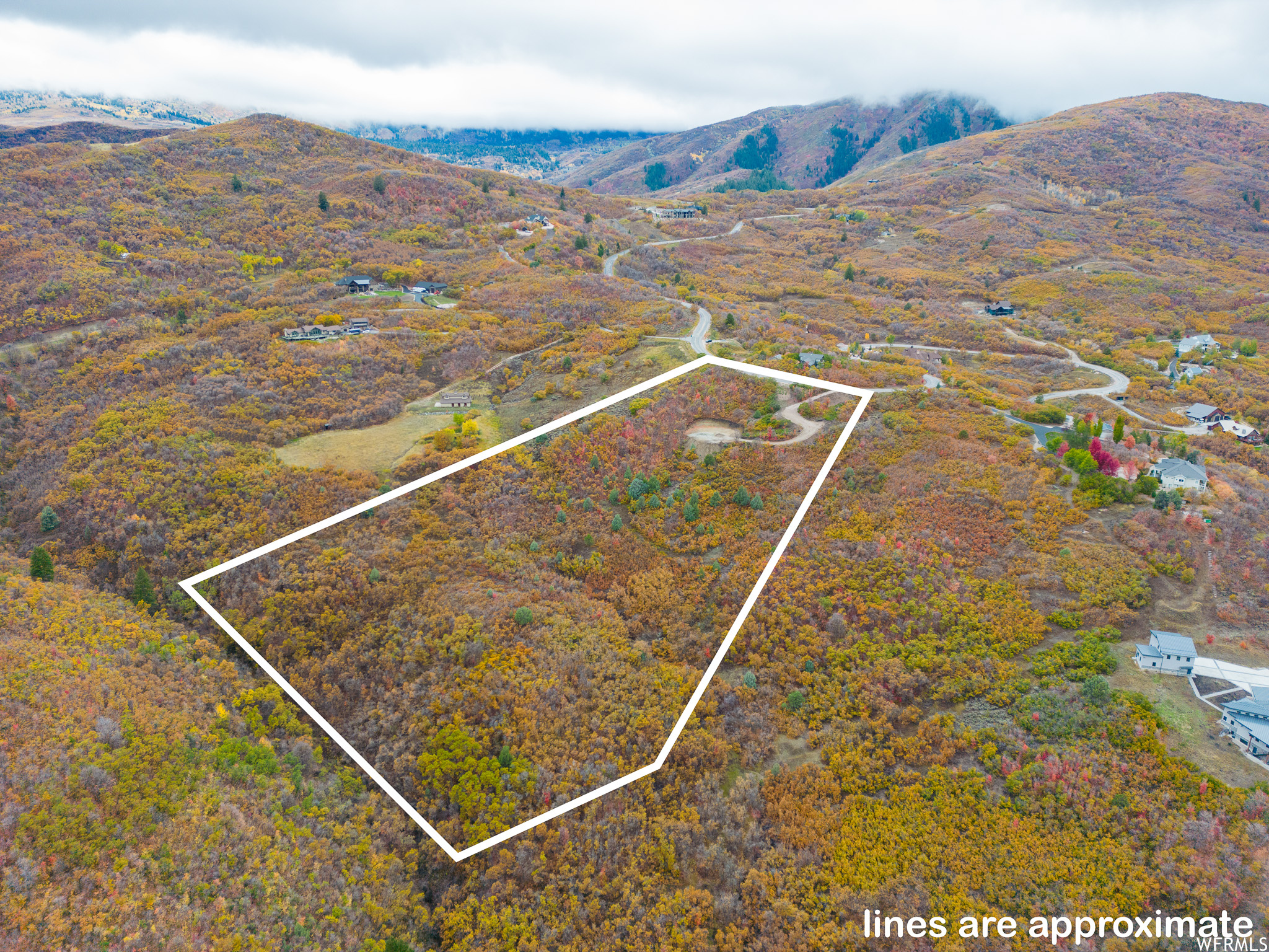 Aerial view featuring a mountain view