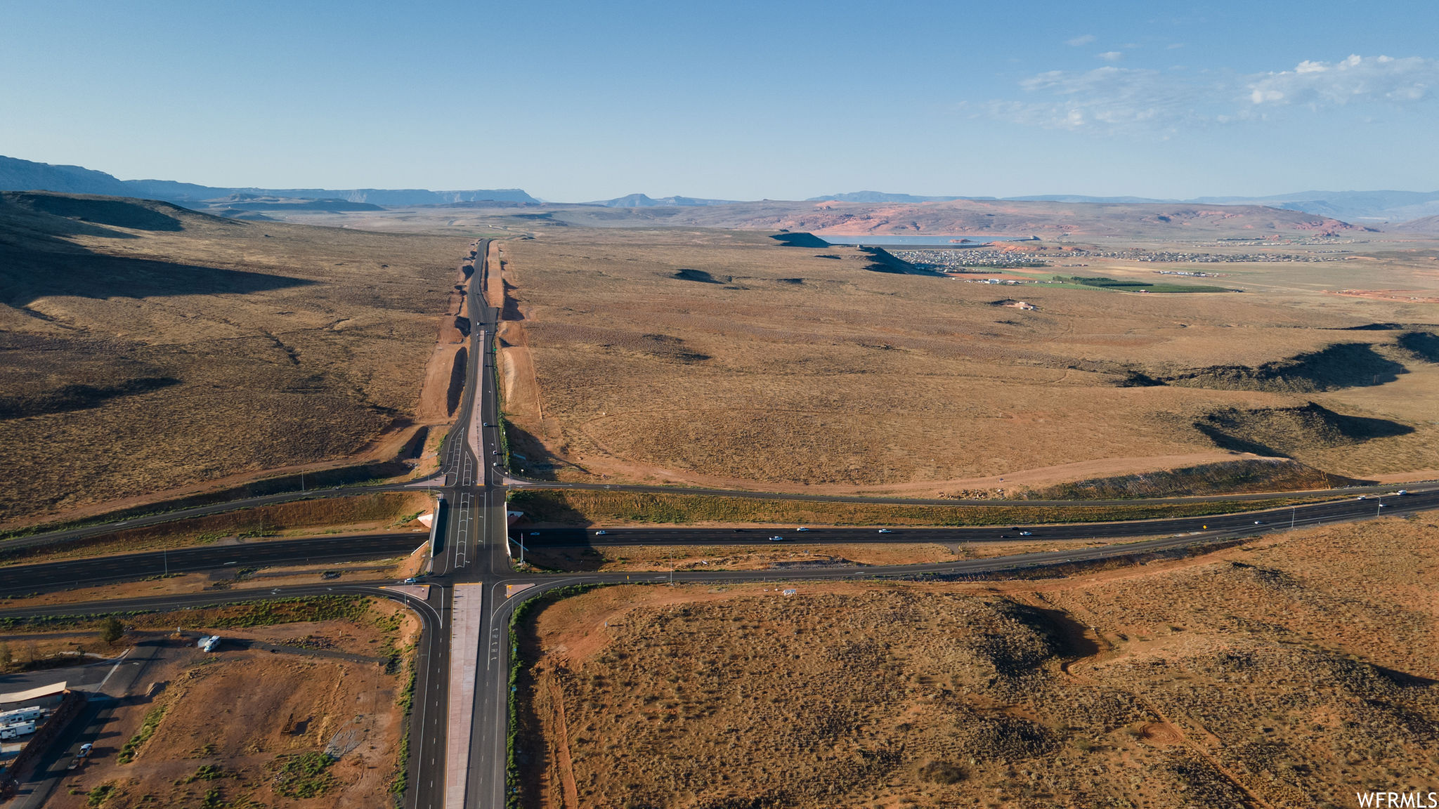 Aerial view with a rural view and a mountain view