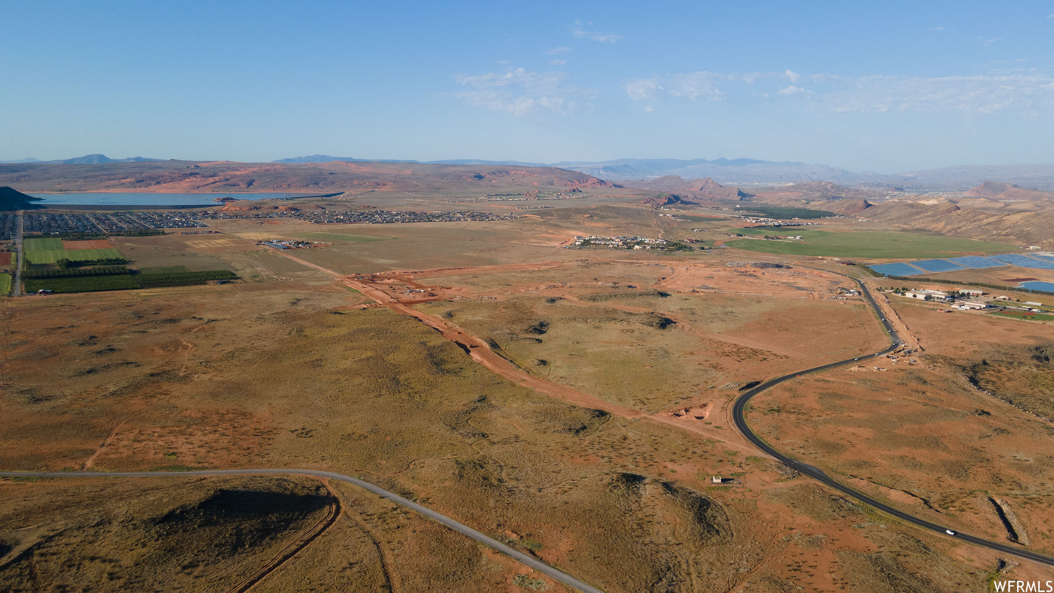 Aerial view with a rural view and a mountain view