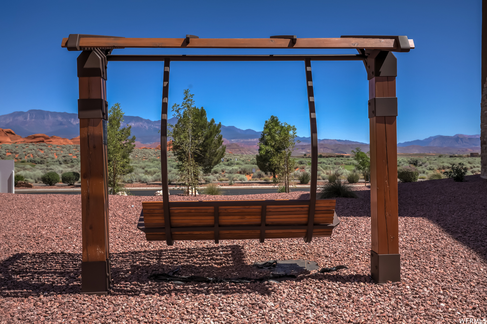 Exterior space with a mountain view