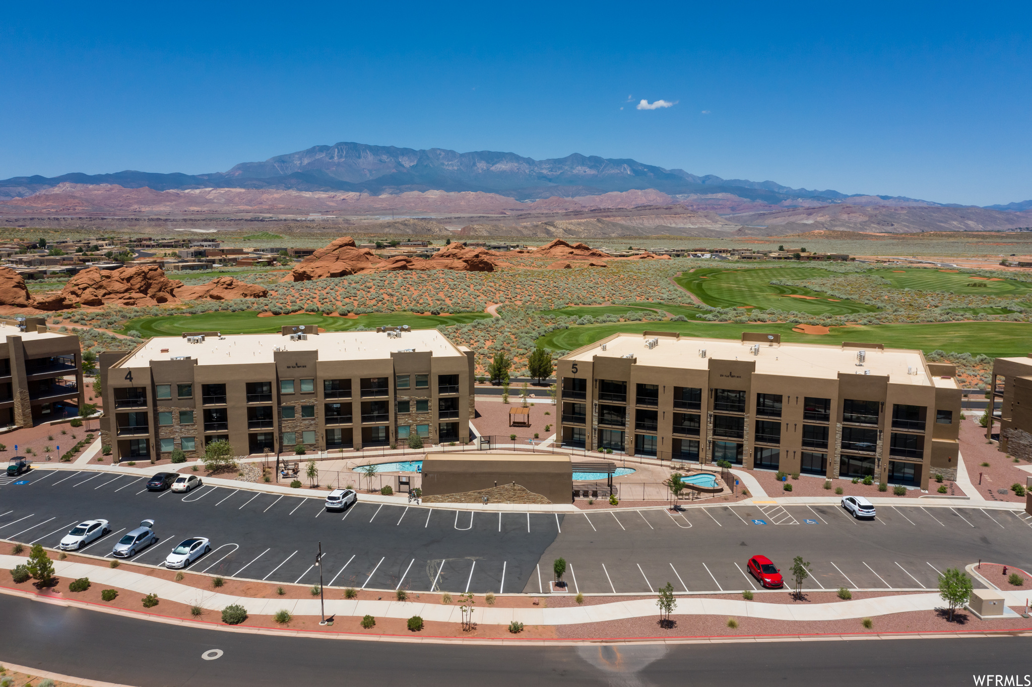 Exterior space featuring a mountain view