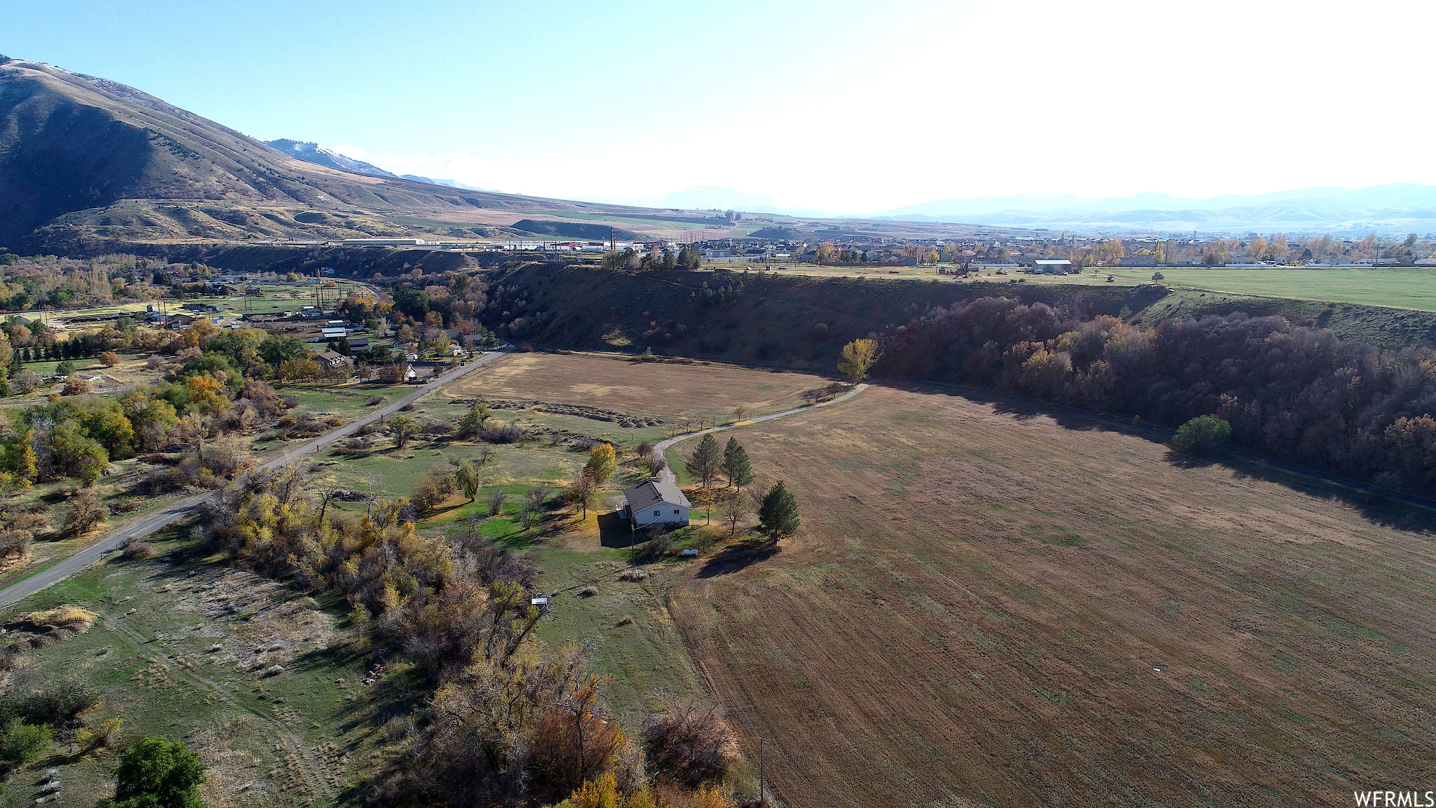 Aerial view looking to the south