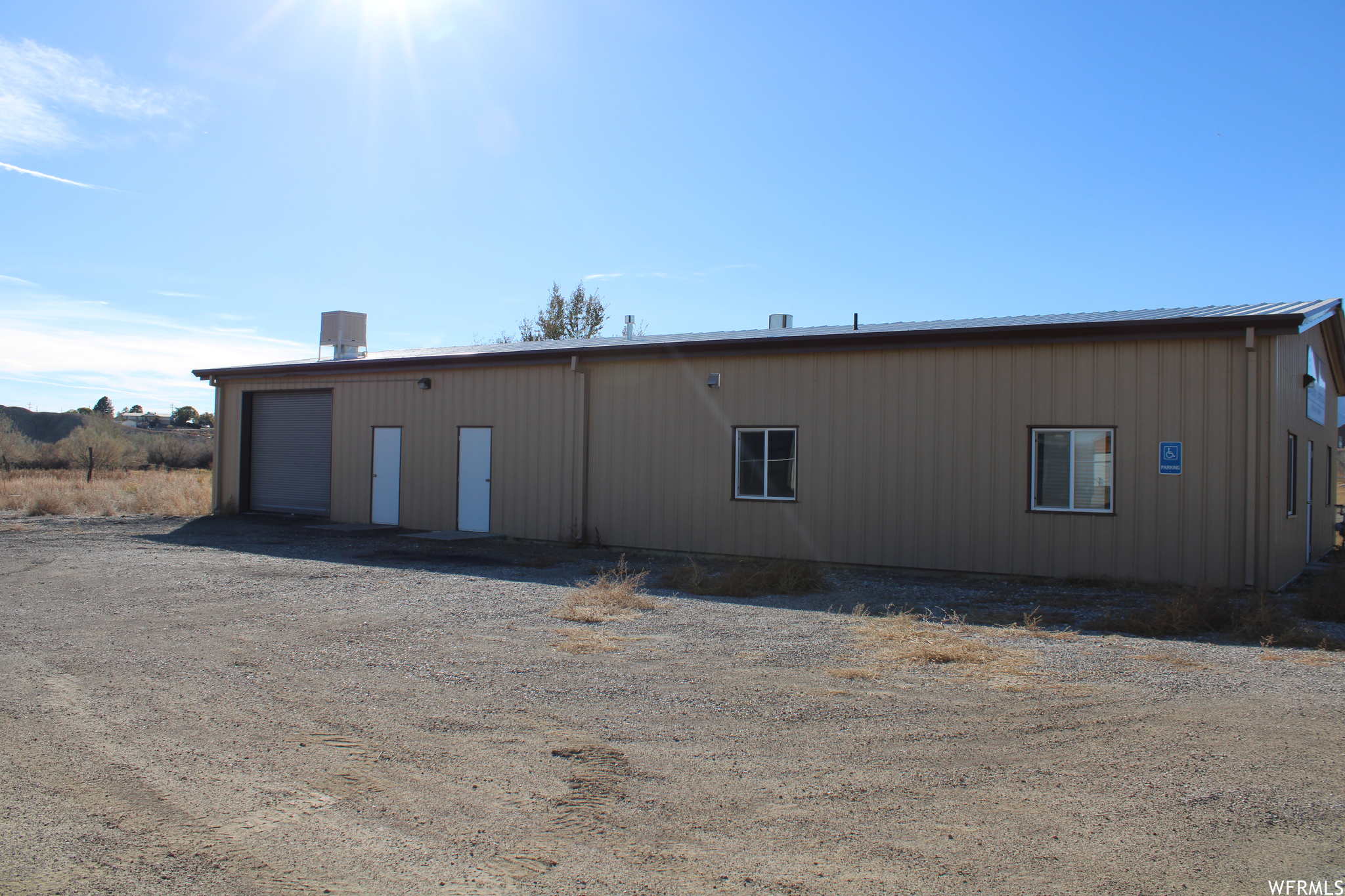 Exterior space featuring a garage