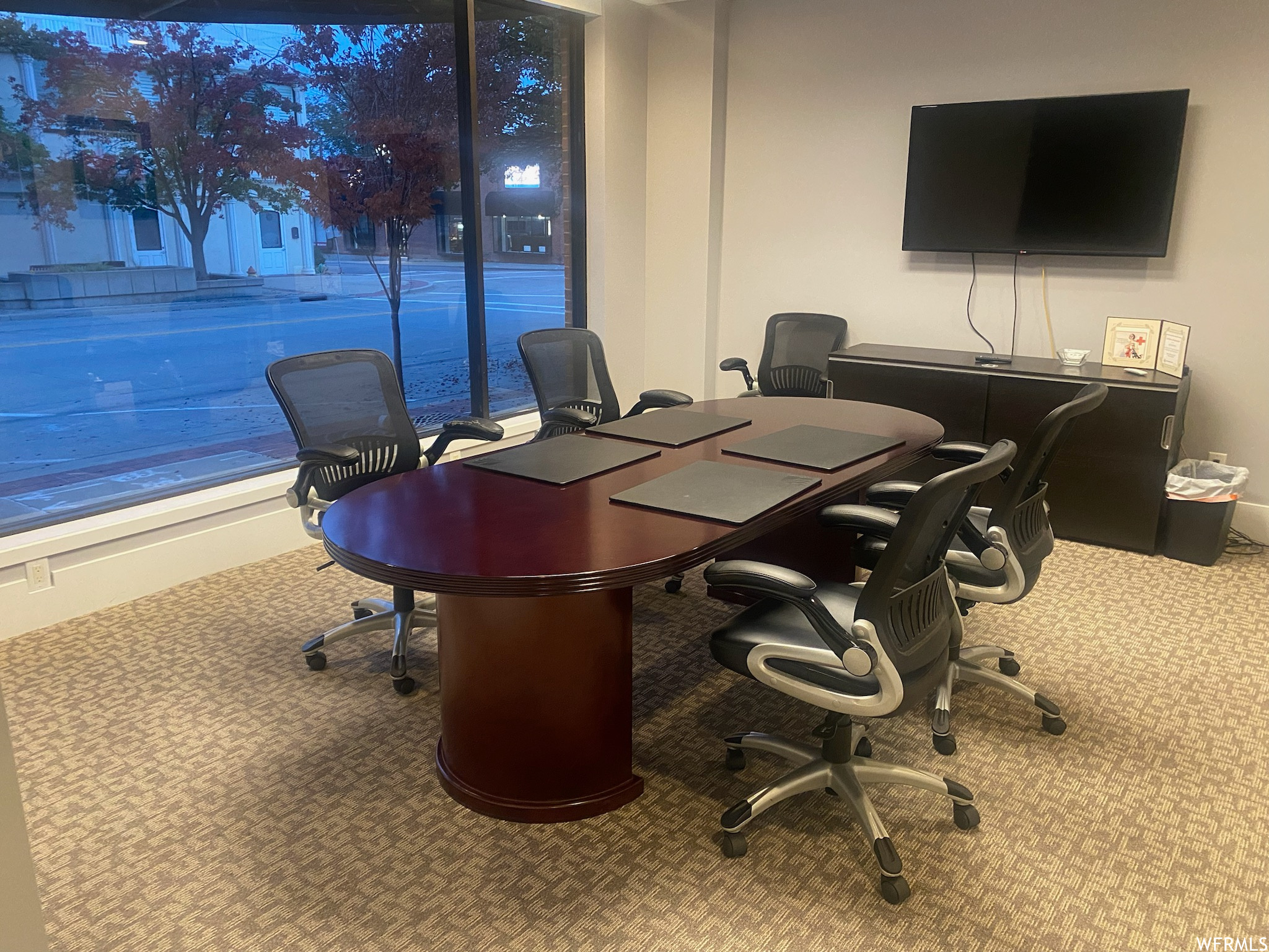 View of carpeted office space