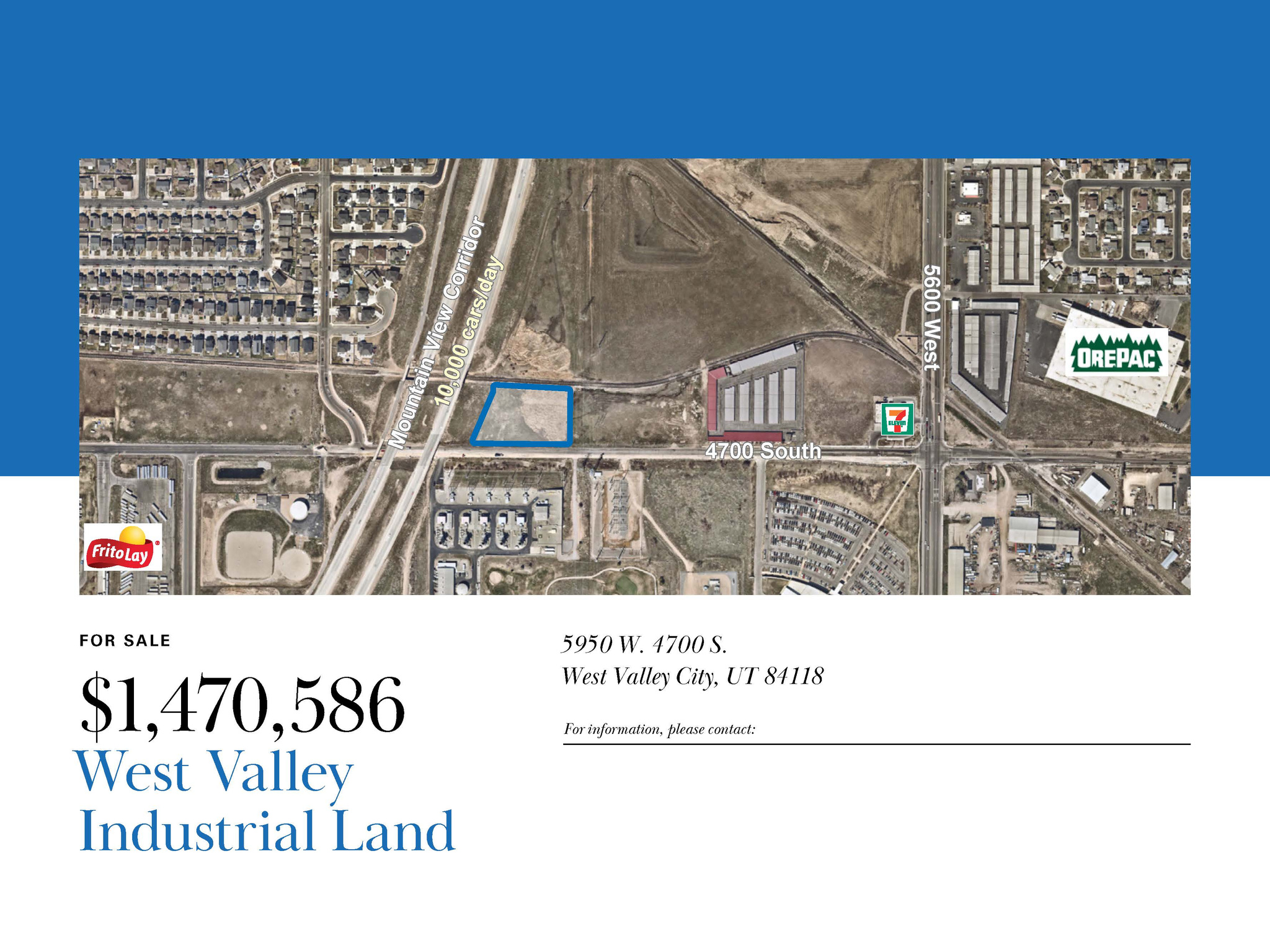 5950 W 4700 S, West Valley City, Utah 84118, ,Land,For sale,4700,1965829