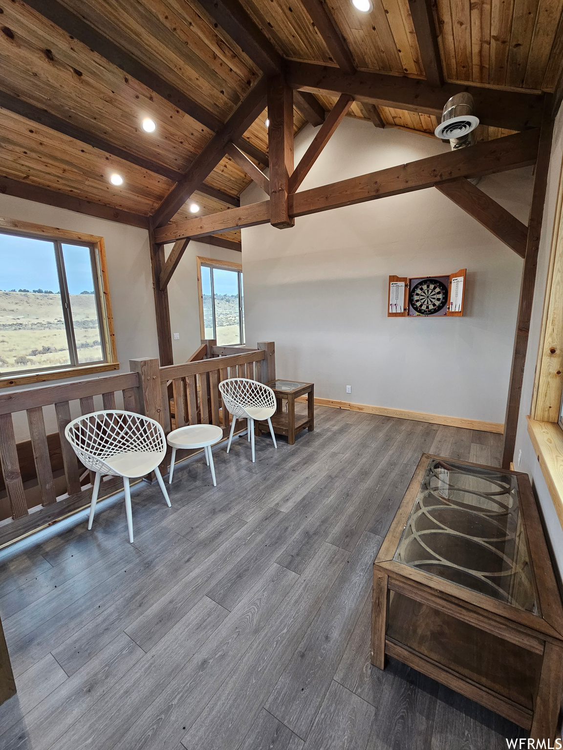 Upstairs Living Area/Game Room with Covered Deck