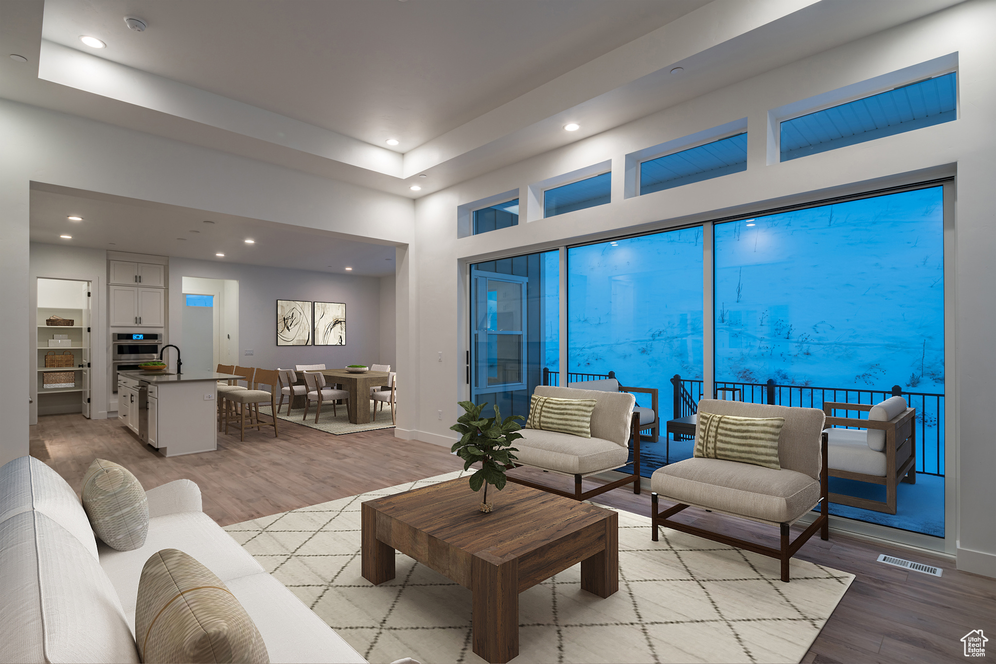 Living room featuring light hardwood / wood-style floors