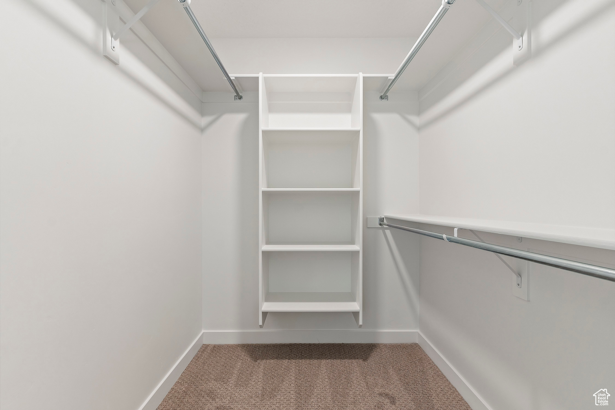 Spacious closet featuring carpet flooring