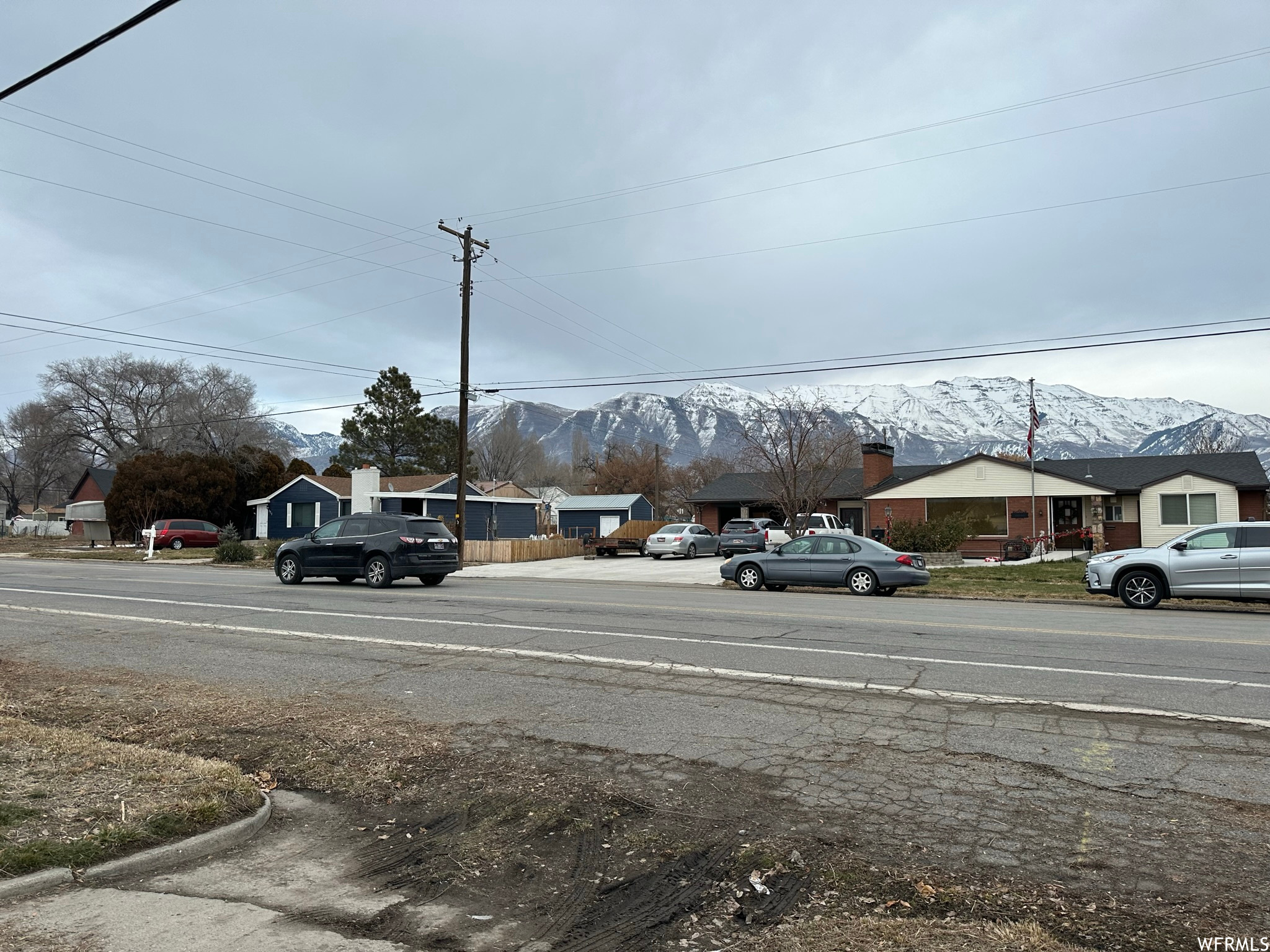 View of road with a mountain view