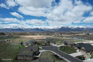 Aerial view featuring a mountain view