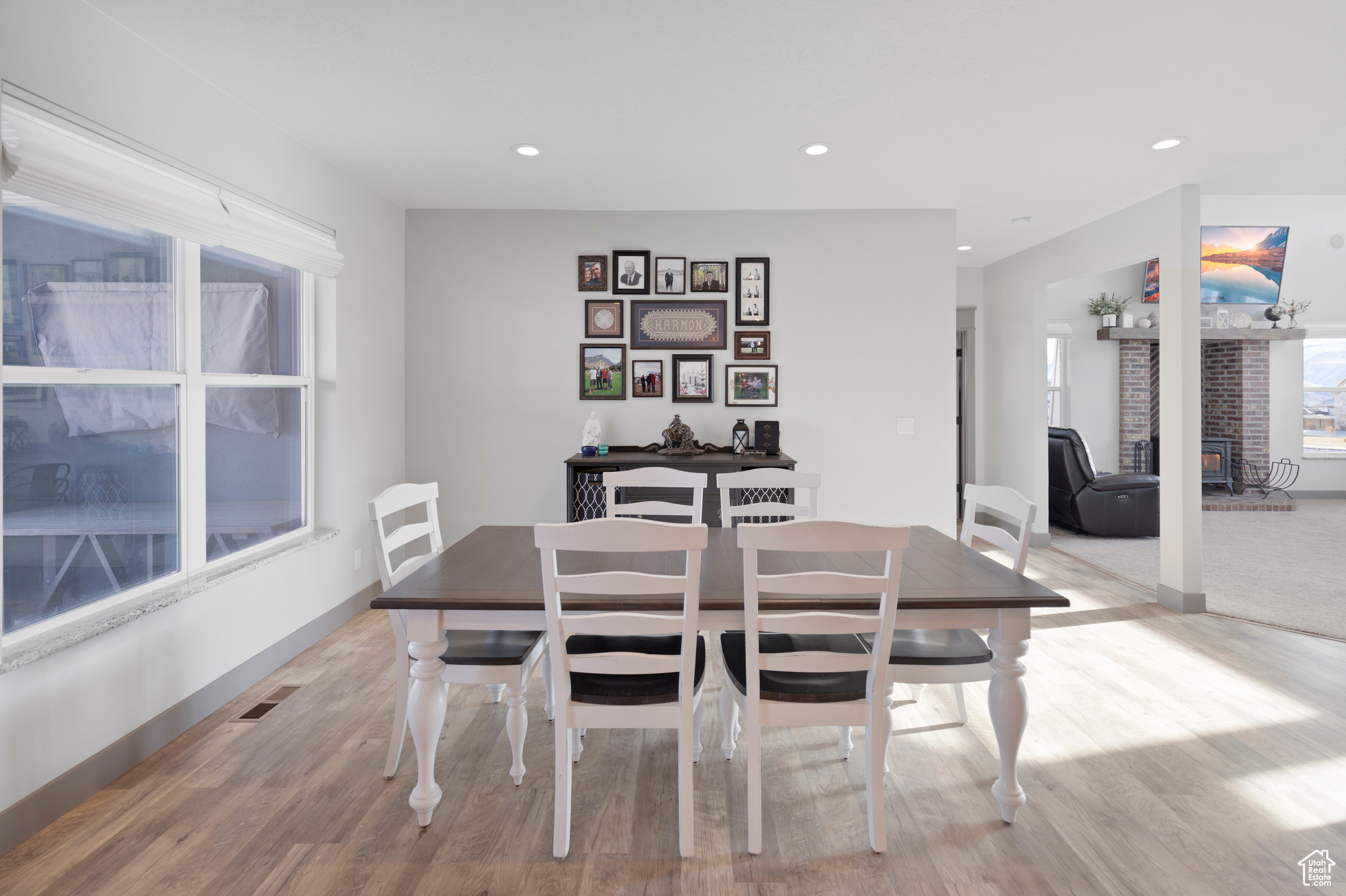 Dining space featuring a light wood-style flooring