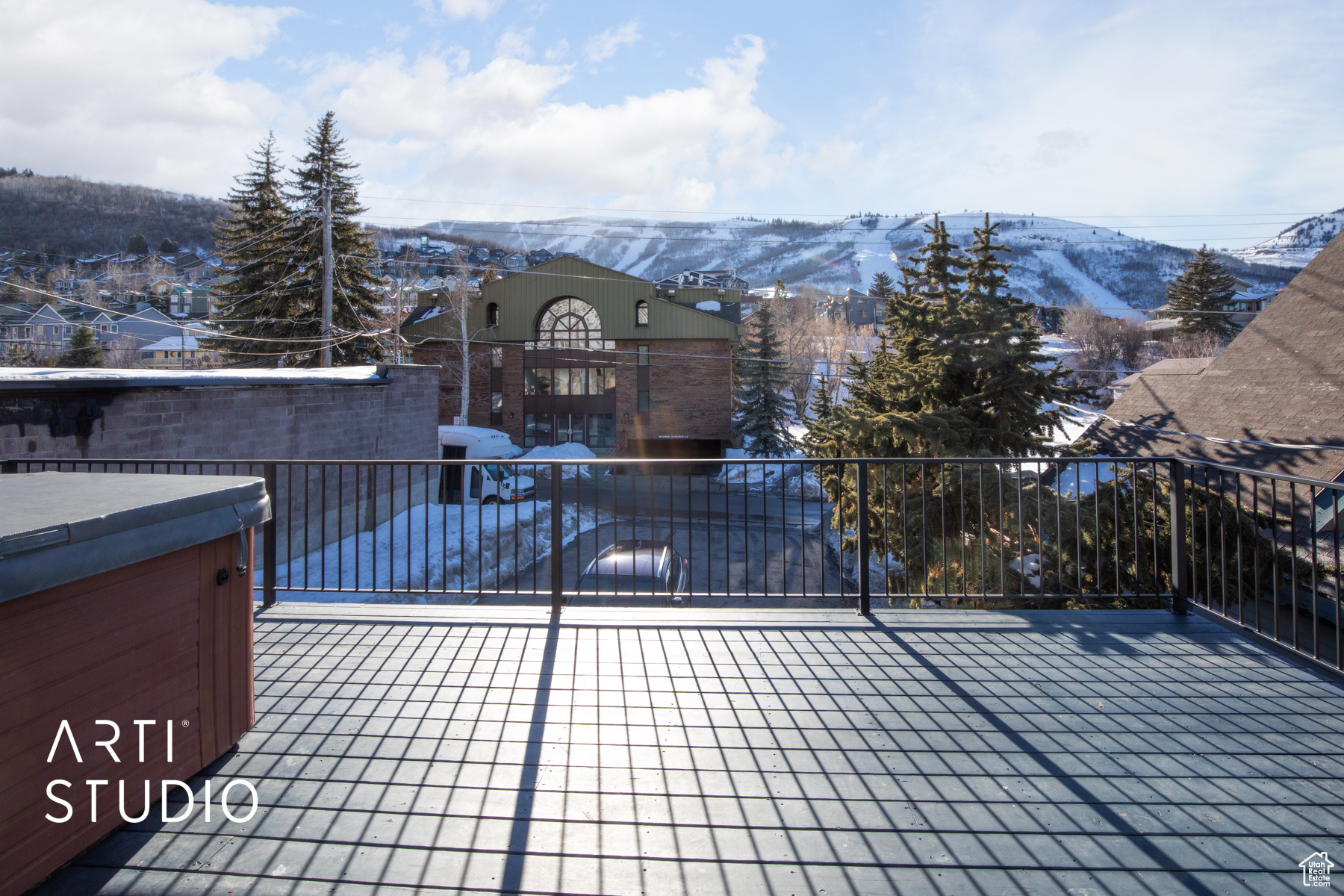 Deck on Woodside Avenue with views of Park City Mountain Resort