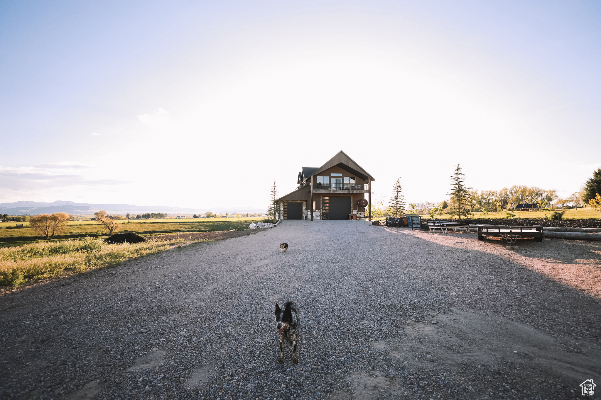 View of front of home with a garage