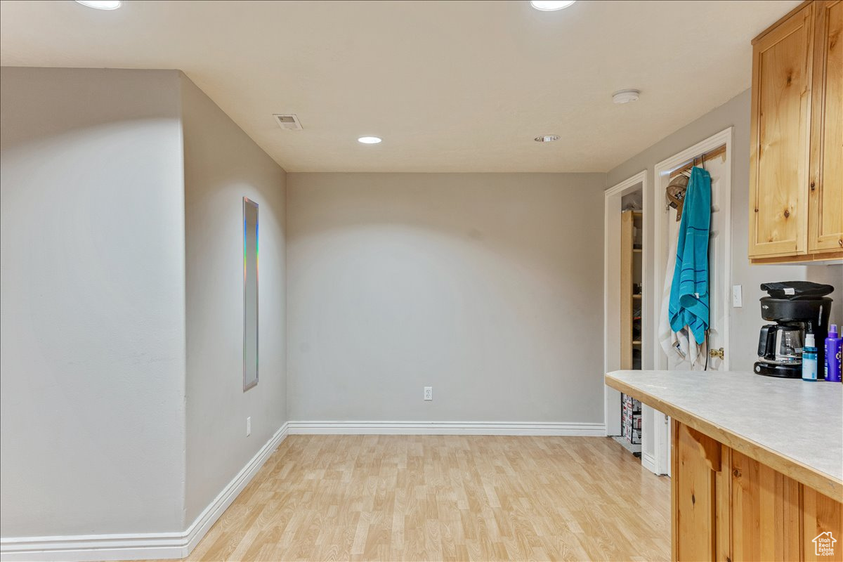 Kitchen featuring light hardwood / wood-style floors