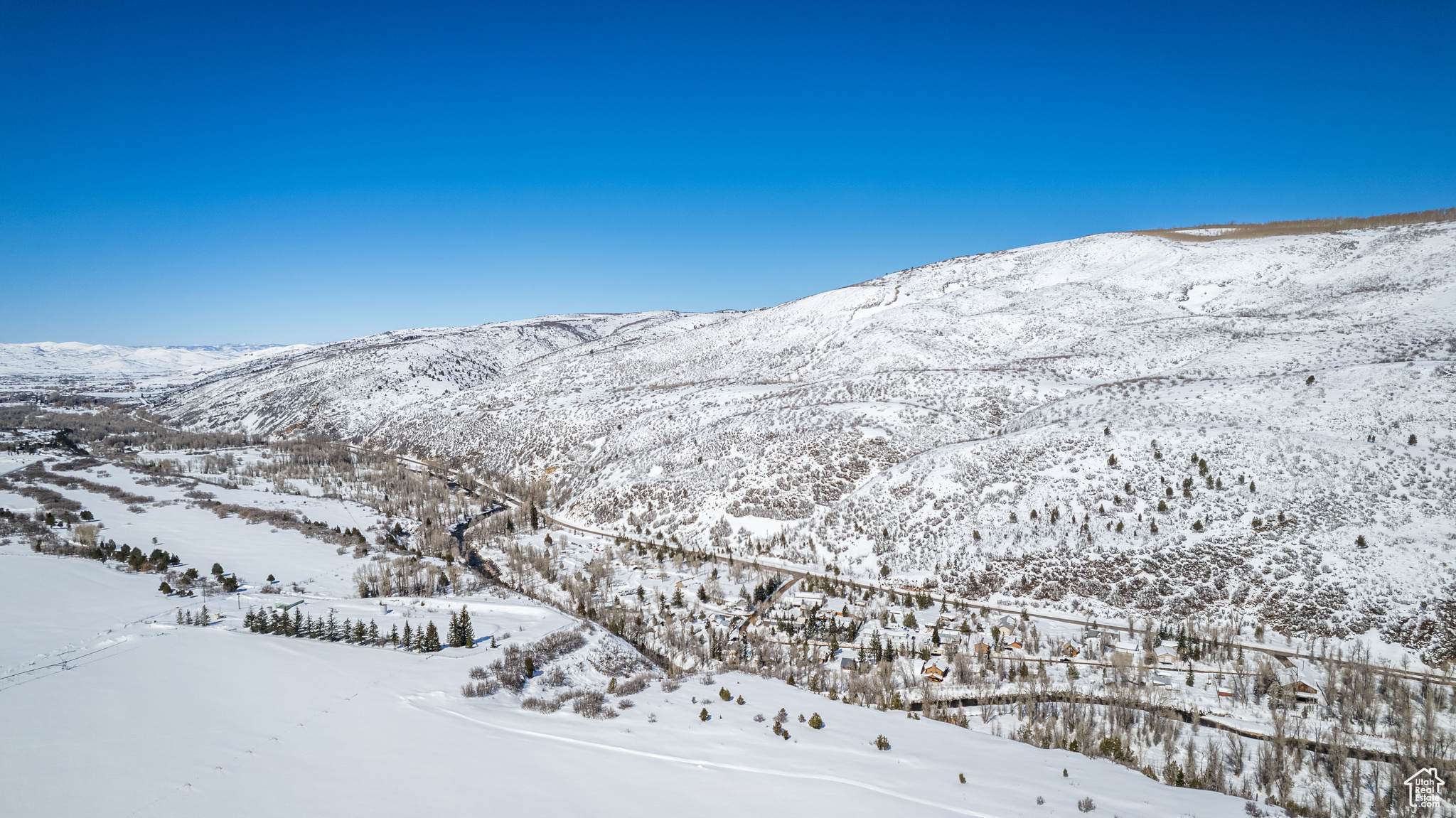 View of Volaré Mountain with Woodland Valley and Provo River below