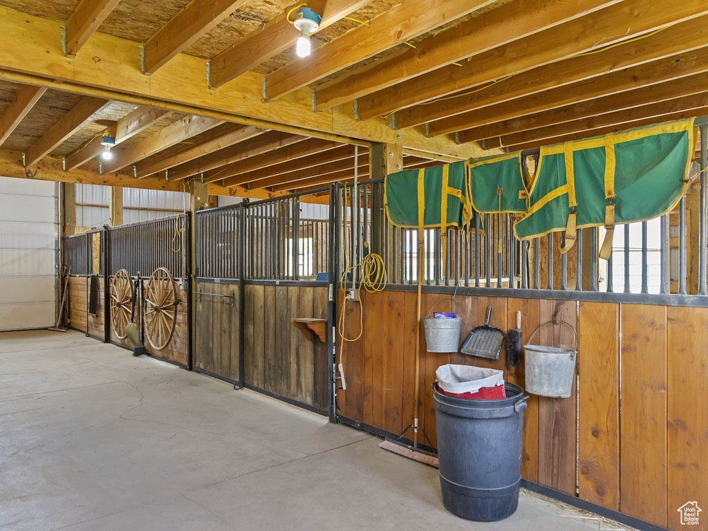 View of horse barn