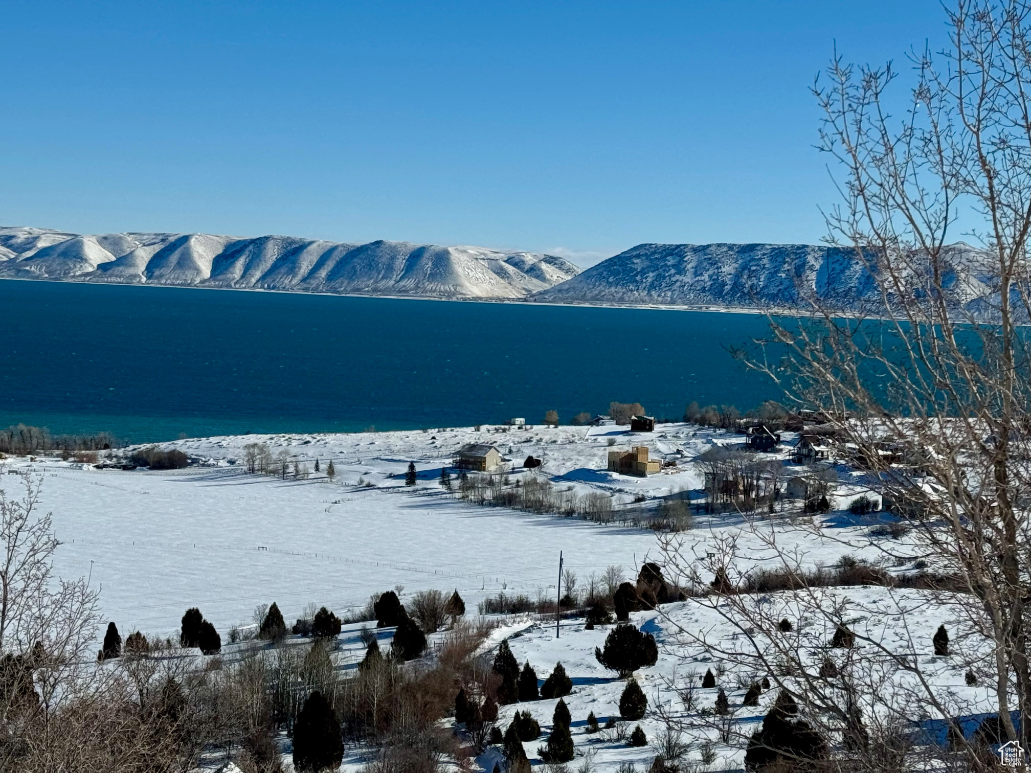 Property view of water with a mountain view