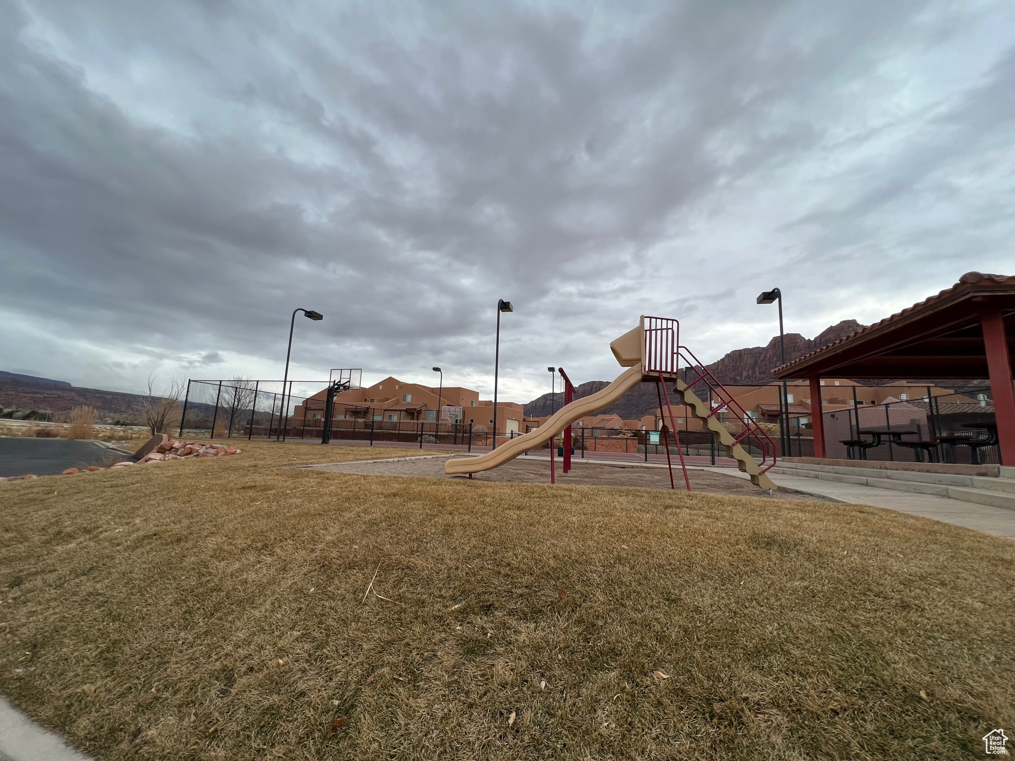 View of yard with a playground