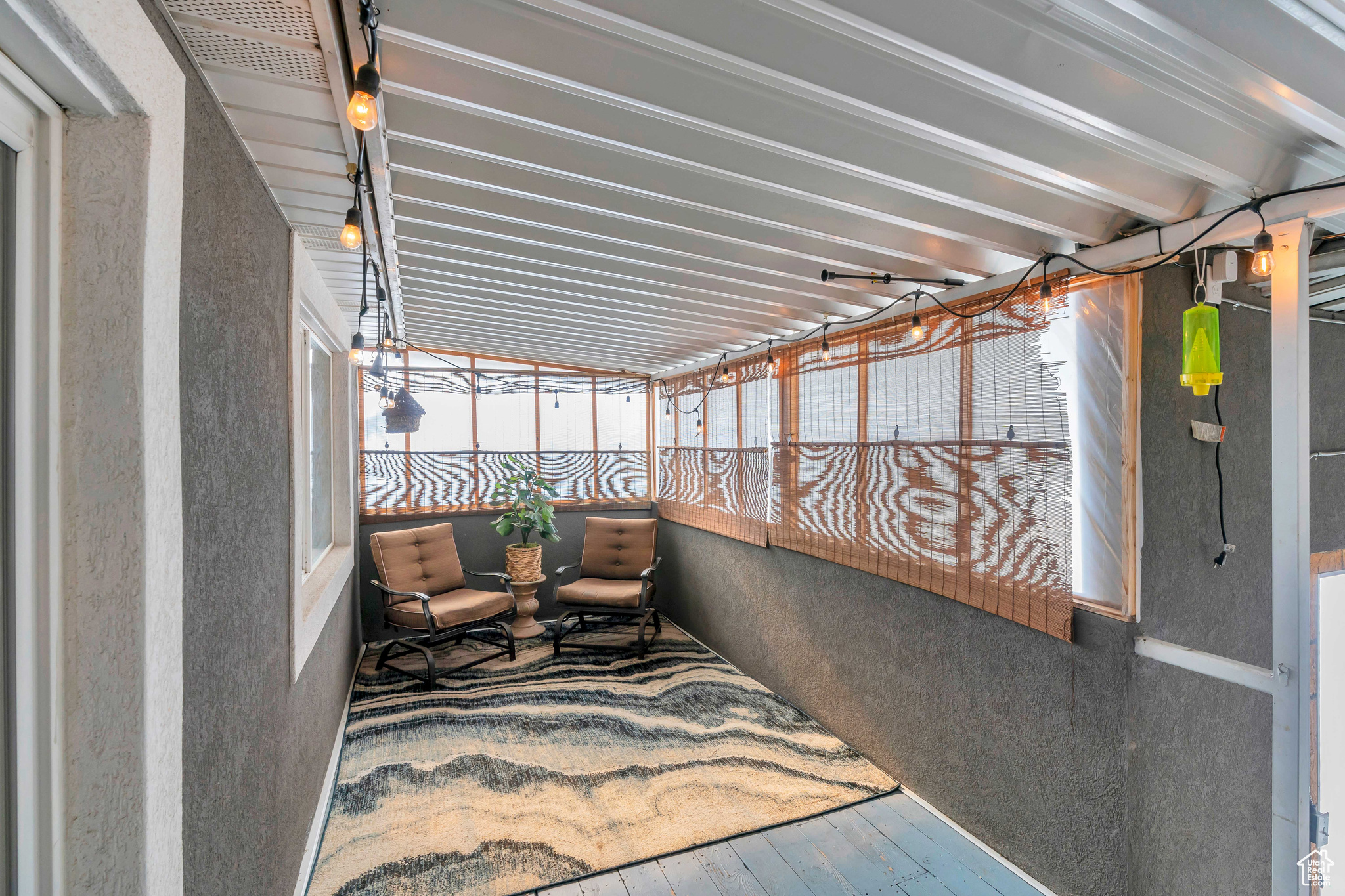 Enclosed Covered Deck with party lighting